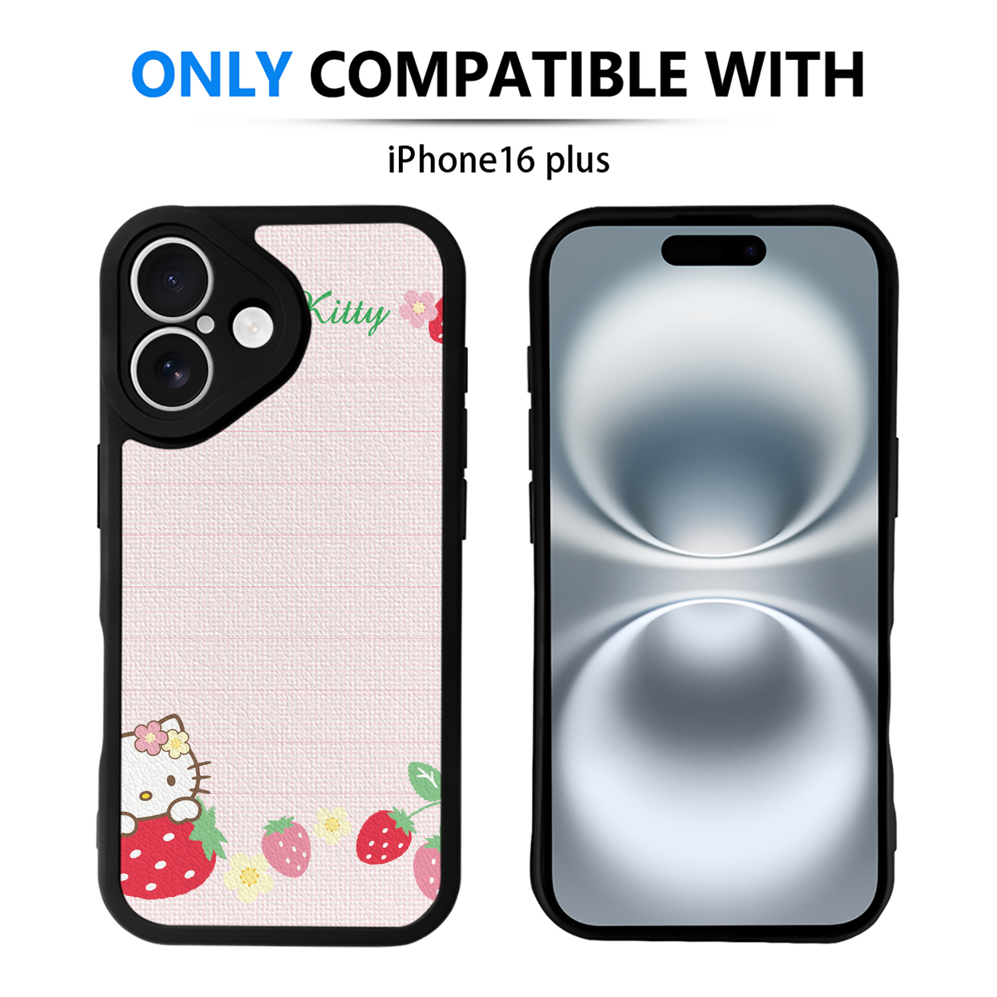 （画像用） Hello Kitty ハローキティ 【iPhone 16シリーズ対応】シリコンスマホケース（レザー調） 材質：シリコン